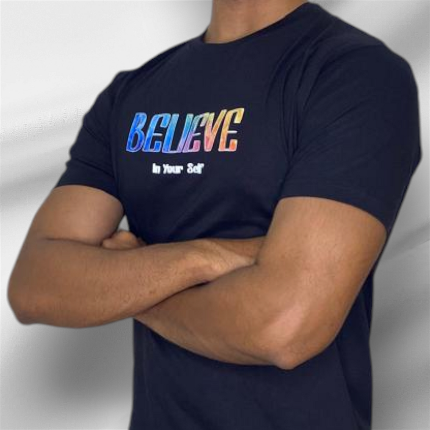 Believe in Yourself - Motivational Graphic Black Cotton T-Shirt