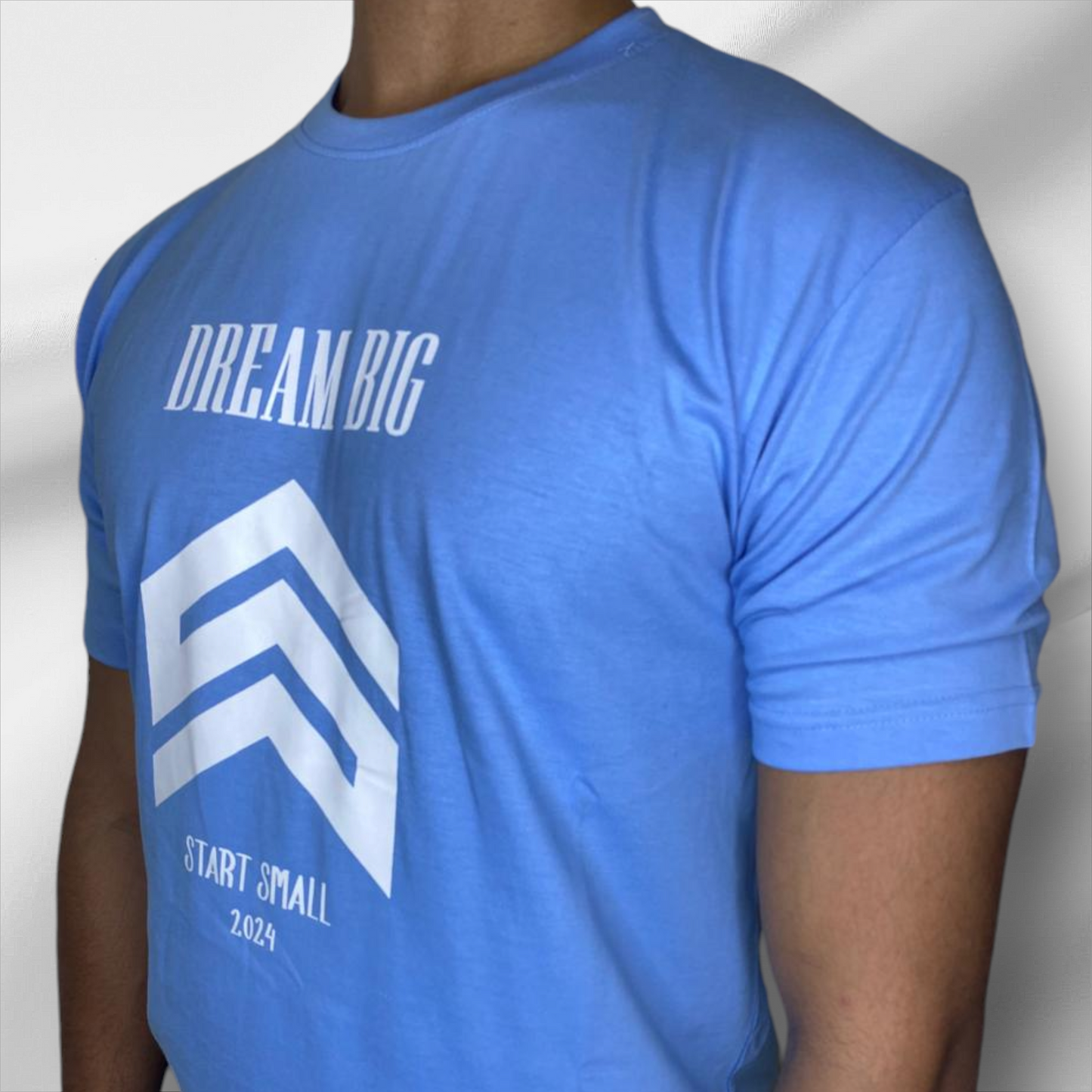 Dream Big – Sky Blue Motivational Graphic Tee