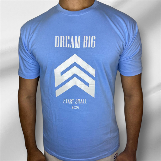 Dream Big – Sky Blue Motivational Graphic Tee