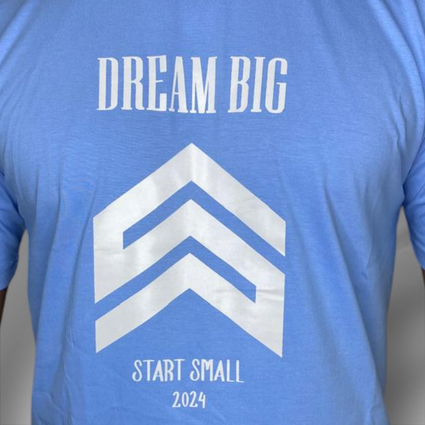 Dream Big – Sky Blue Motivational Graphic Tee