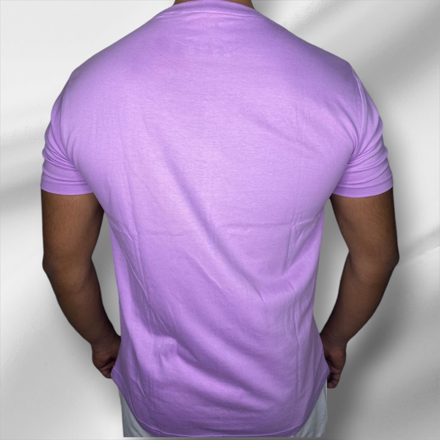 FoxFein Graphic T-Shirt - Lavender Casual Tee with Logo Print